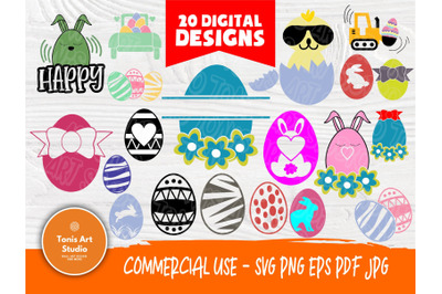 Easter Egg SVG Bundle, Easter Egg Clipart