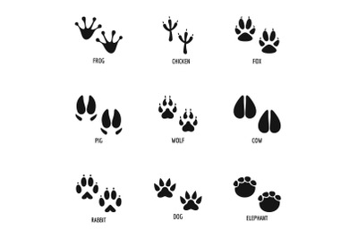 Mark of the beast icons set, simple style