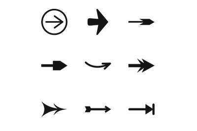 Arrow icons set, simple style