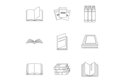Volume icons set, outline style