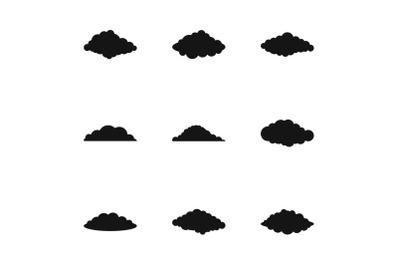 Cloud icons set, simple style