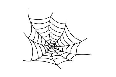 Spooky spiderweb icon, outline style