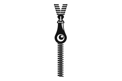 Fashion zip icon, simple style