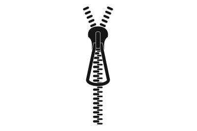 Metal zip icon, simple style