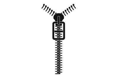 Long zip icon, simple style
