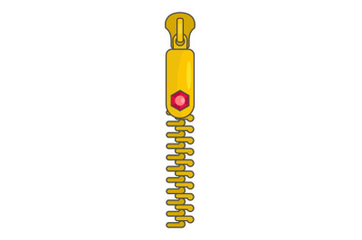 Textile zip icon, cartoon style