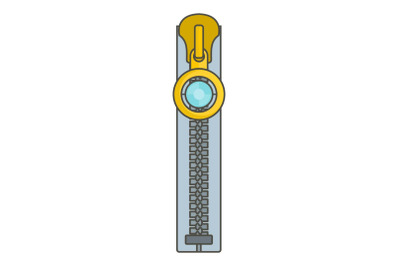 Round zip icon, cartoon style