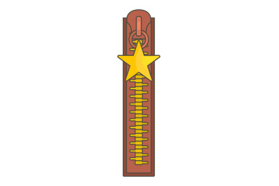 Closed zip icon, cartoon style
