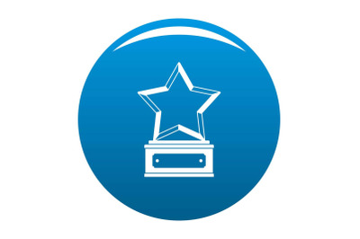 Star award icon blue vector