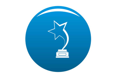 Star award icon blue vector