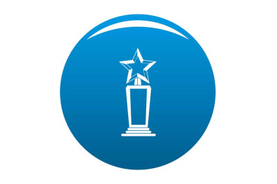 Star award icon blue vector