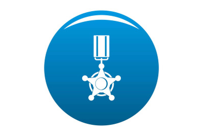 Medal icon blue vector