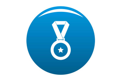 Medal icon blue vector