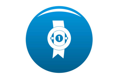 Award ribbon icon blue vector