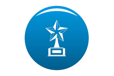 Star award icon blue vector