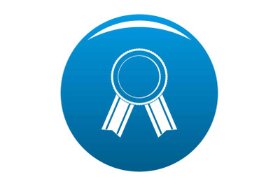 Award ribbon icon blue vector