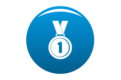 Medal icon blue vector