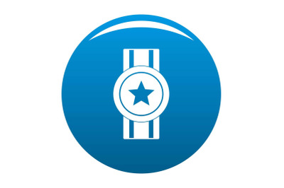 Award ribbon icon blue vector