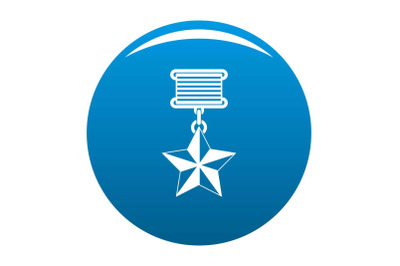 Medal icon blue vector