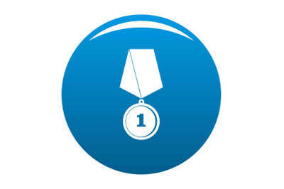 Medal icon blue vector