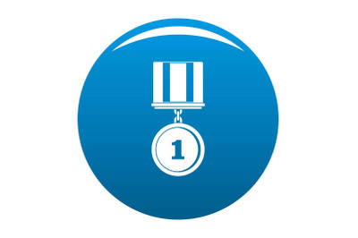 Medal icon blue vector