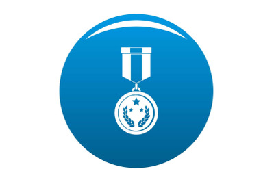 Medal icon blue vector