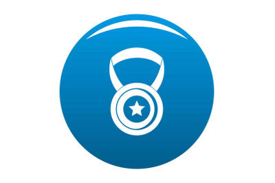 Medal icon blue vector