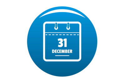 Calendar thirty first december icon blue vector