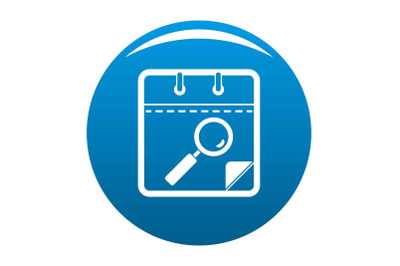 Calendar search icon blue vector