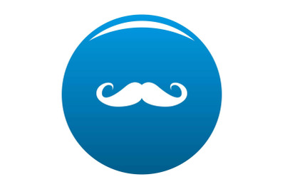 Heavy mustache icon blue vector