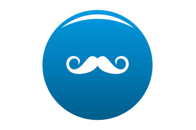 Person mustache icon blue vector