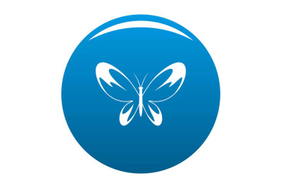 Wide wing butterfly icon blue vector