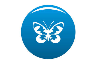 Butterfly with ornament icon blue vector