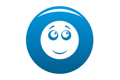 Smile icon blue vector