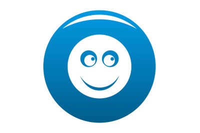 Smile icon blue vector