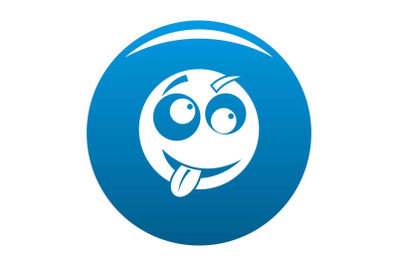 Smile icon blue vector