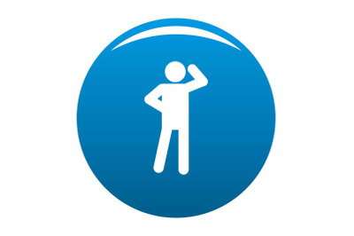 Stick figure stickman icon blue vector