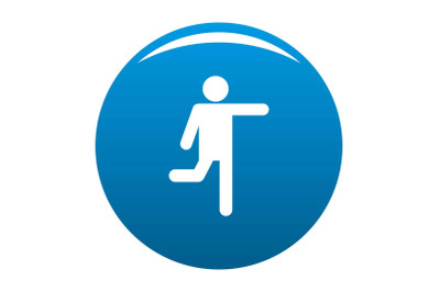 Stick figure stickman icon blue vector
