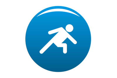 Stick figure stickman icon blue vector