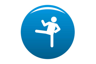 Stick figure stickman icon blue vector