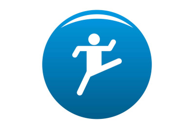 Stick figure stickman icon blue vector