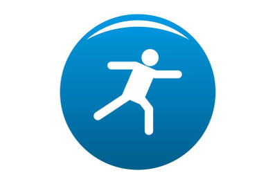 Stick figure stickman icon blue vector
