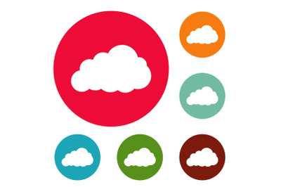 Storm cloud icons circle set vector