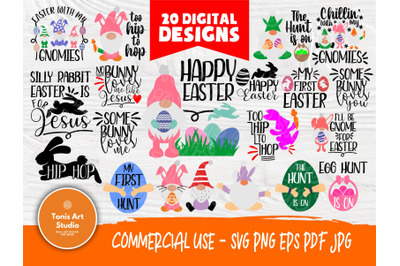 Easter SVG Bundle&2C; Easter Gnomes Svg&2C; Png