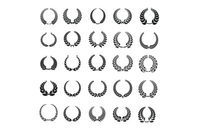 Laurel wreath icons set, simple style
