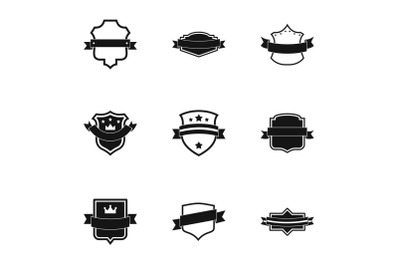 Ensign icons set, simple style