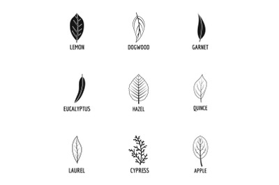 Xanthium icons set, simple style