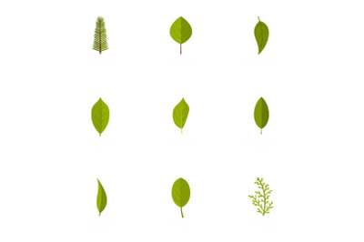 Leaflet icons set, flat style