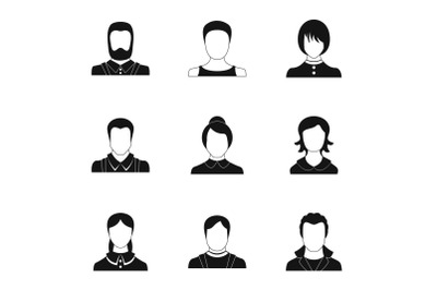 Characteristic icons set, simple style