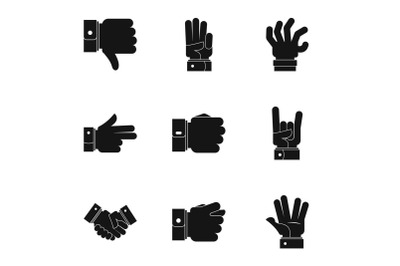 Motion icons set, simple style